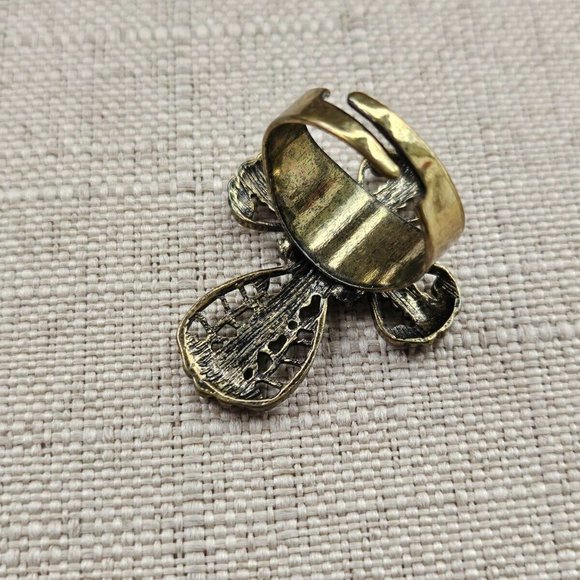 Free Press Ring Women Fashion Ring Gold Tone vintage Style Size adjustable 7-8 - Picture 4 of 10